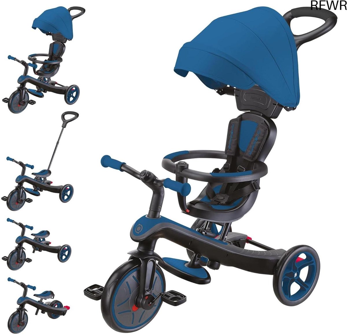  ® 4-in-1   en Loopfiets voor Peuters - Schaalbare Comfort   voor Kinderen van 10 maanden tot 5 jaar - Marineblauw