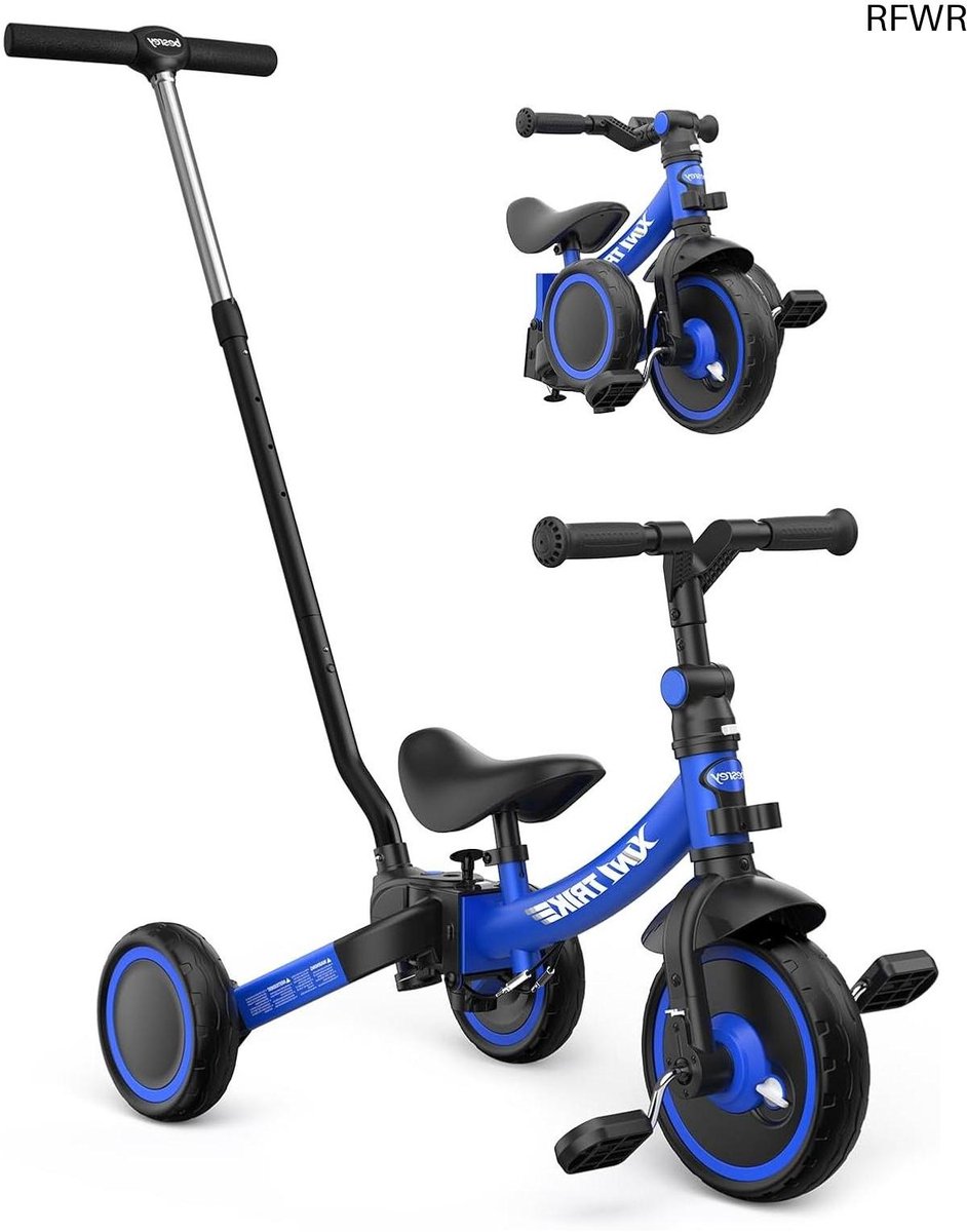  ® 7-in-1 kinderdriewieler met duwgreep - Verstelbare hoogte voor kinderen van 1-5 jaar