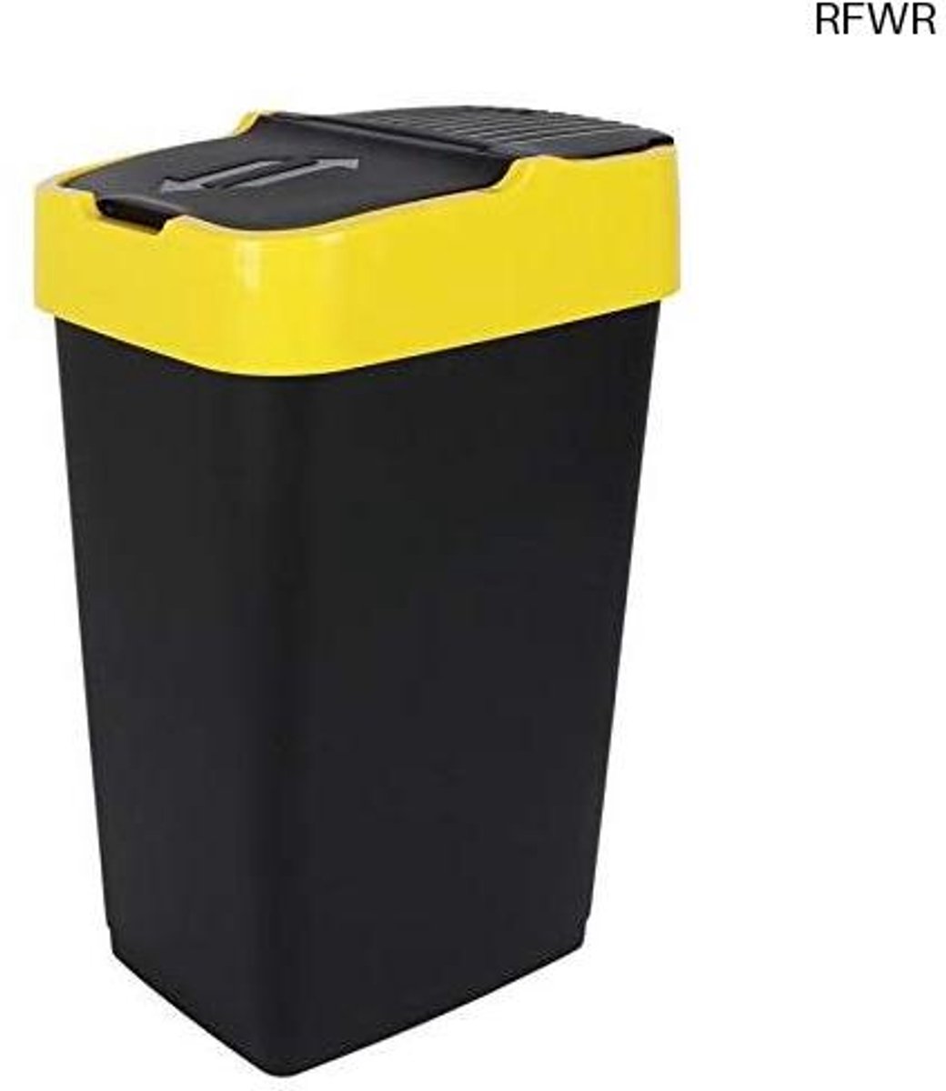 RFWR® Afvalemmer met kanteldeksel - 60 l - kunststof - zwart