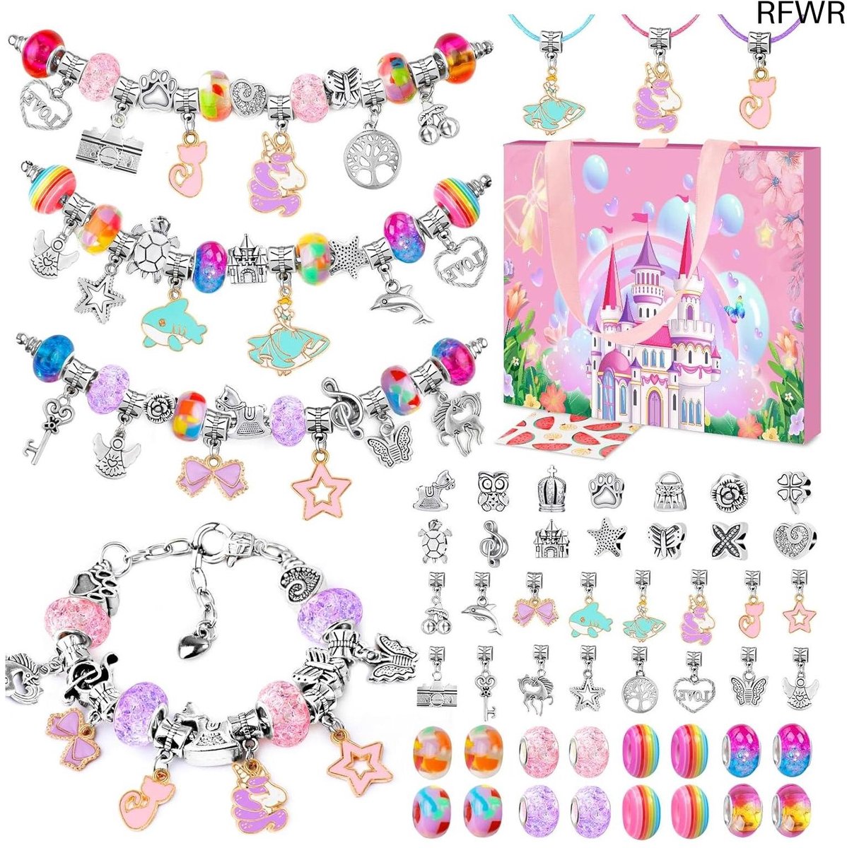  ® Creatieve Sieraden Set voor Meisjes van 5-13 Jaar – DIY Armbanden en Kettingen voor Spelletjes en Feestelijkheden