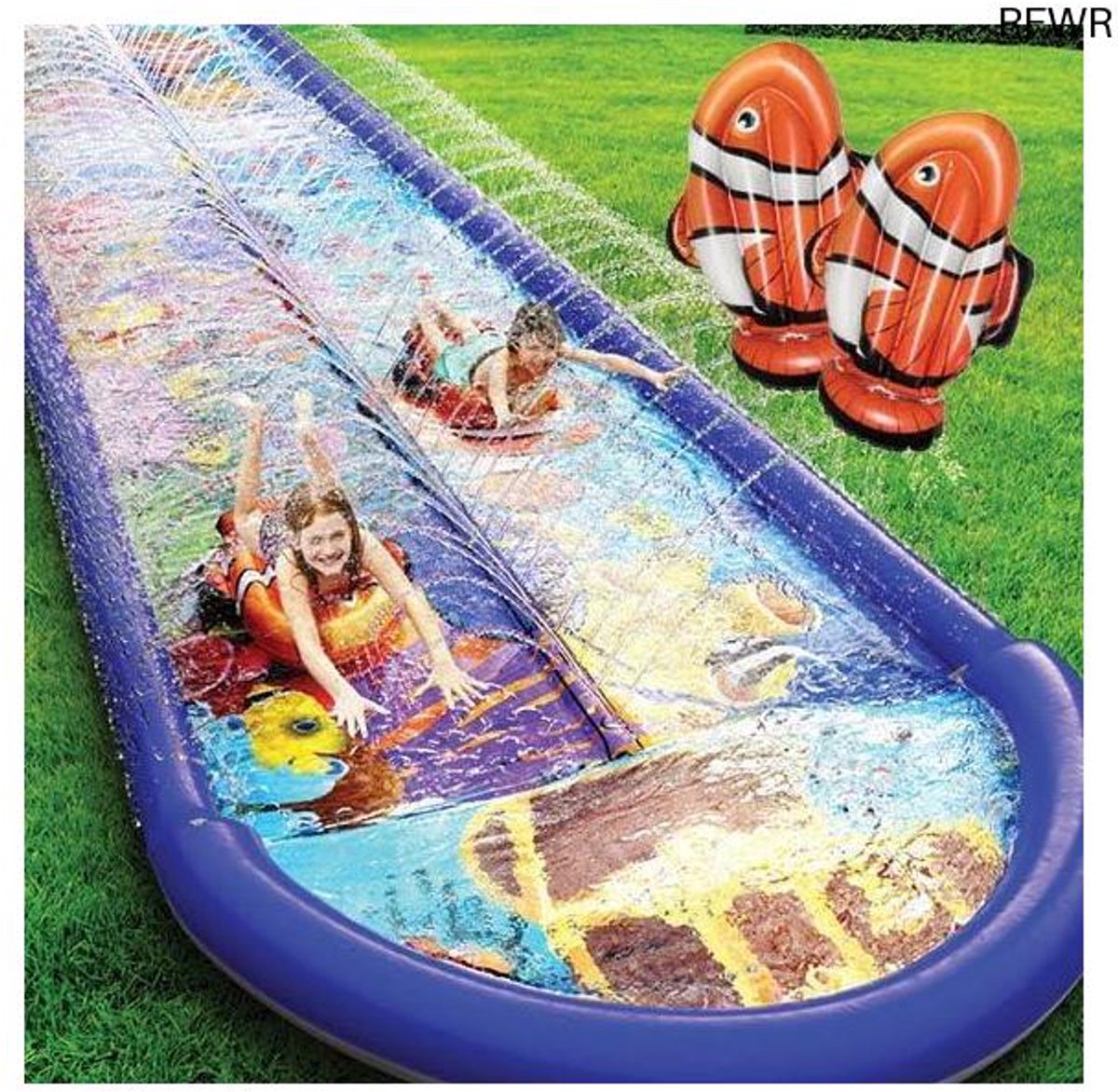 RFWR® Dubbele Waterglijbaan met Spatpad - 18 voet x 5 voet Avontuur voor Kinderen