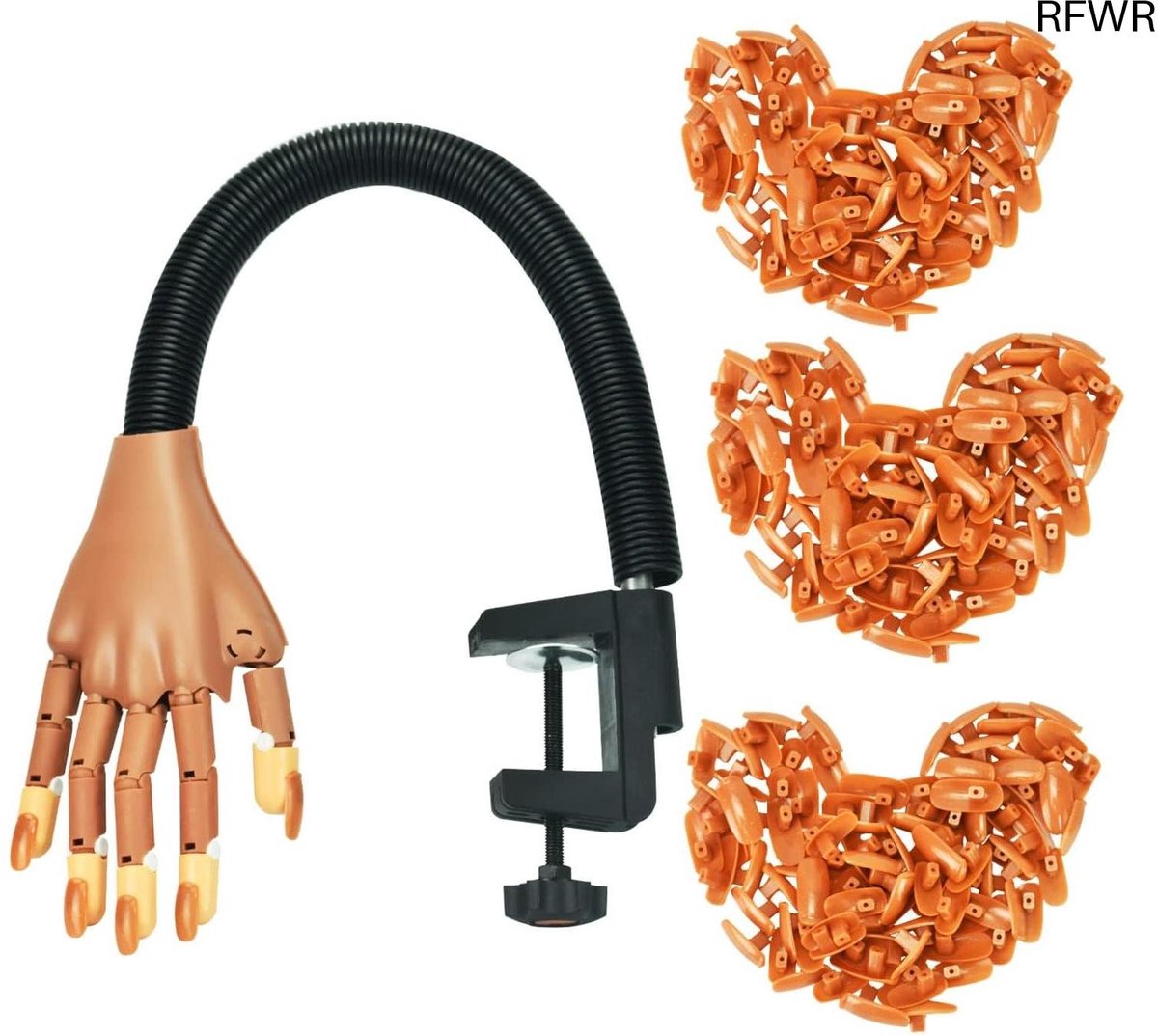 RFWR® Flexibele Oefenhand voor Nagels – 300 Stuks Professionele Nagelkunst Gereedschap voor Thuis-Manicure