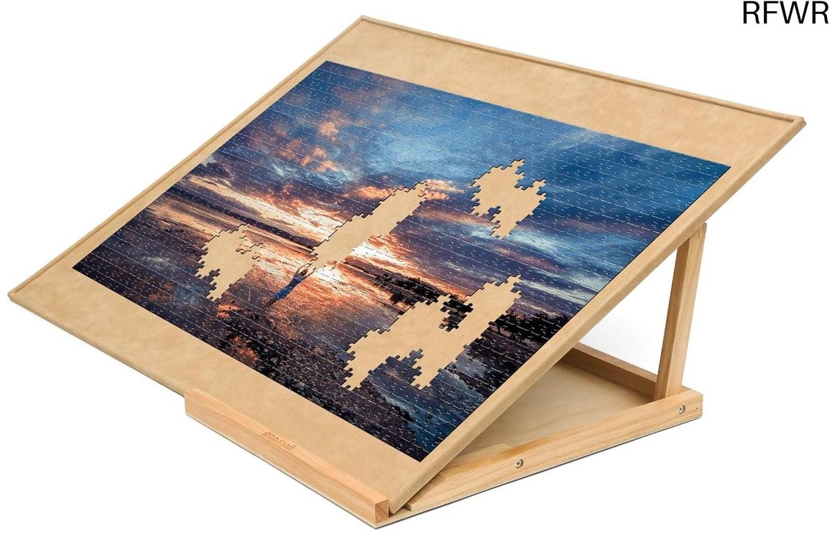 RFWR® Houten Puzzelbord Set voor 1000 Stukken met Verstelbare Standaard