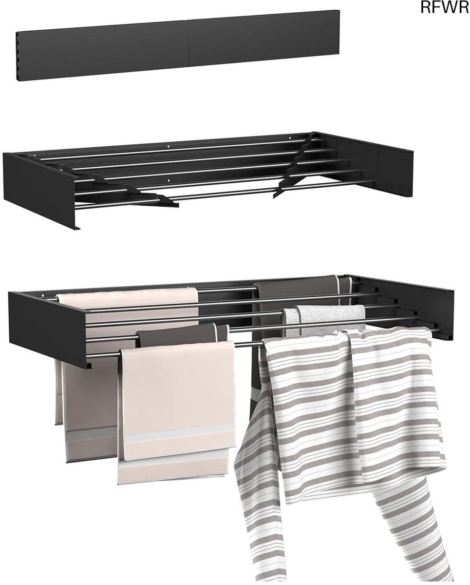 RFWR® Inklapbaar Wanddroogrek - Muurdroogrek 80cm met 4m Drooglengte voor Binnen en Buiten