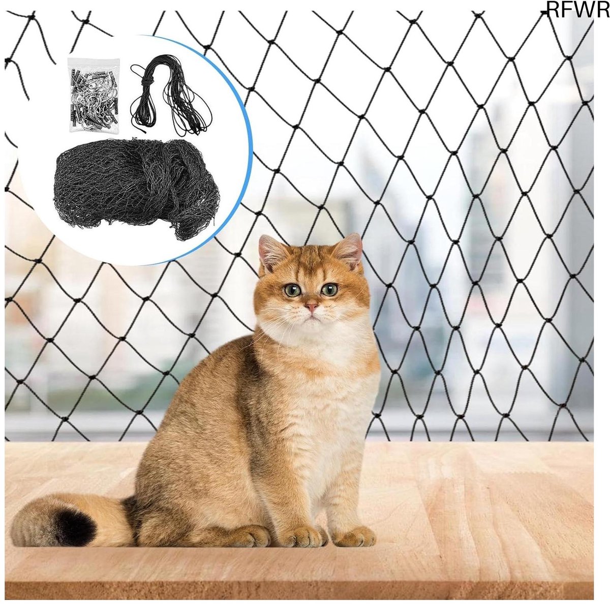 RFWR® Kattennet voor Balkon 8 x 3 m - Transparant en Duurzaam