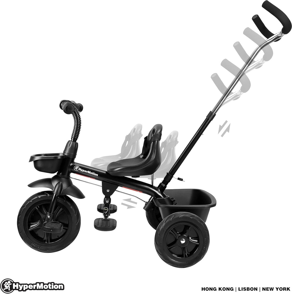  ® Kinderdriewieler met Handvat voor Ouders - Leeftijd 1-4 Jaar, Lichtgewicht met Altijd Opgepompte Wielen