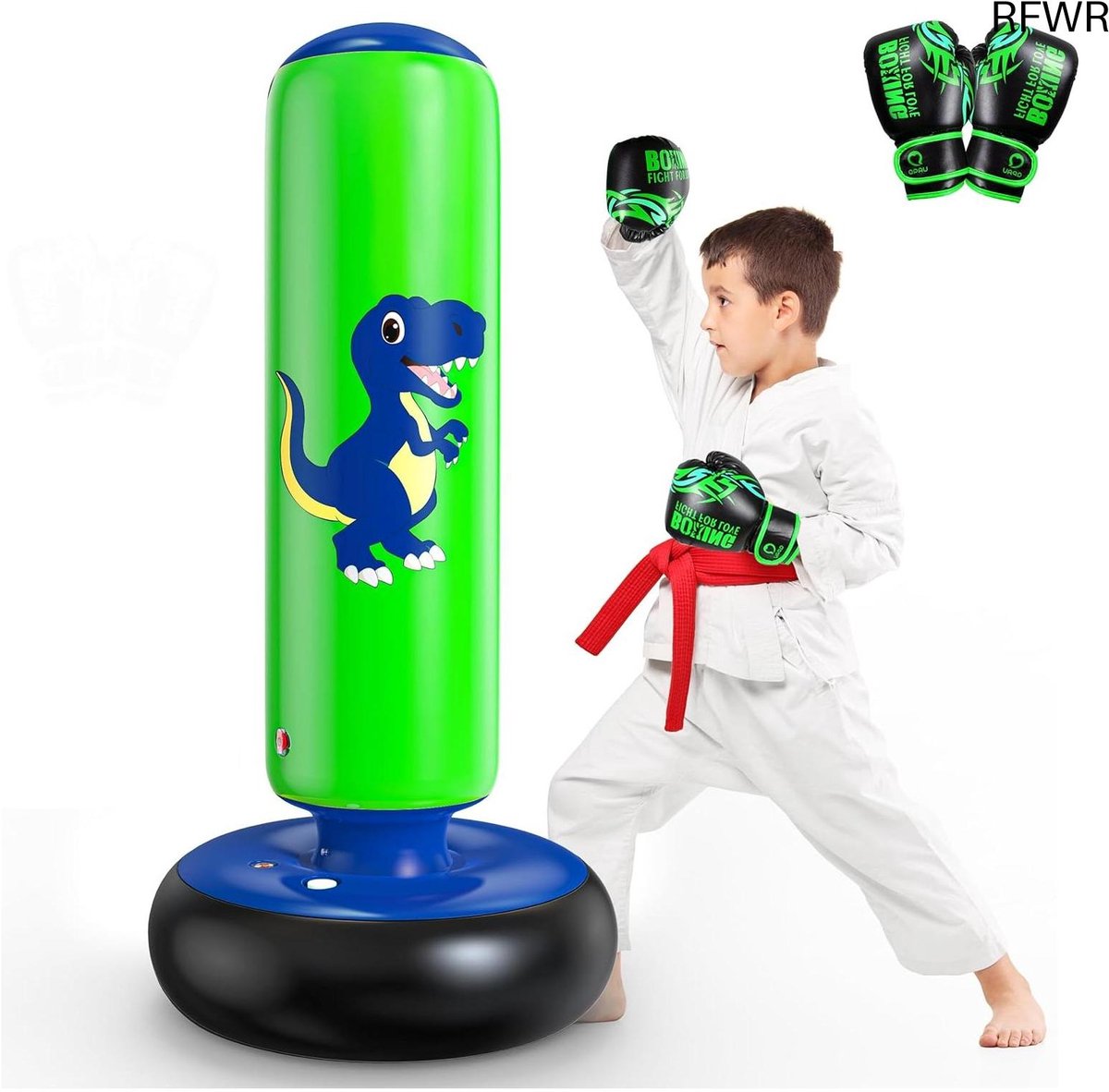  ® Opblaasbare Bokszak voor Kinderen - 112 cm - Dino Speelgoed voor Actieve Jongens en Meisjes