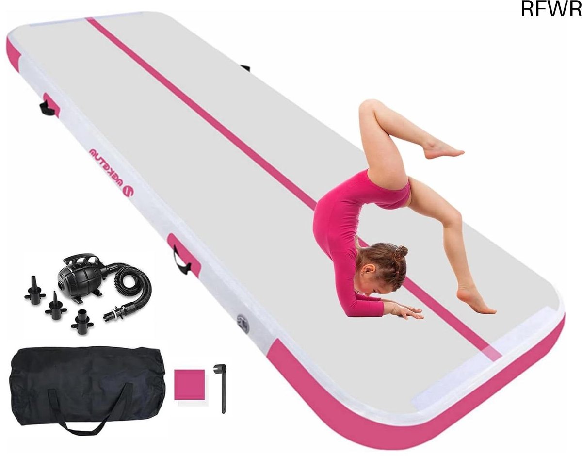 RFWR® Opblaasbare Turnmat voor Gymnastiek, Yoga, Fitness en Outdoor Training - Antislip, Duurzaam en Veilig - Beschikbaar in 2, 3, 4, 5 m, 10/20 cm