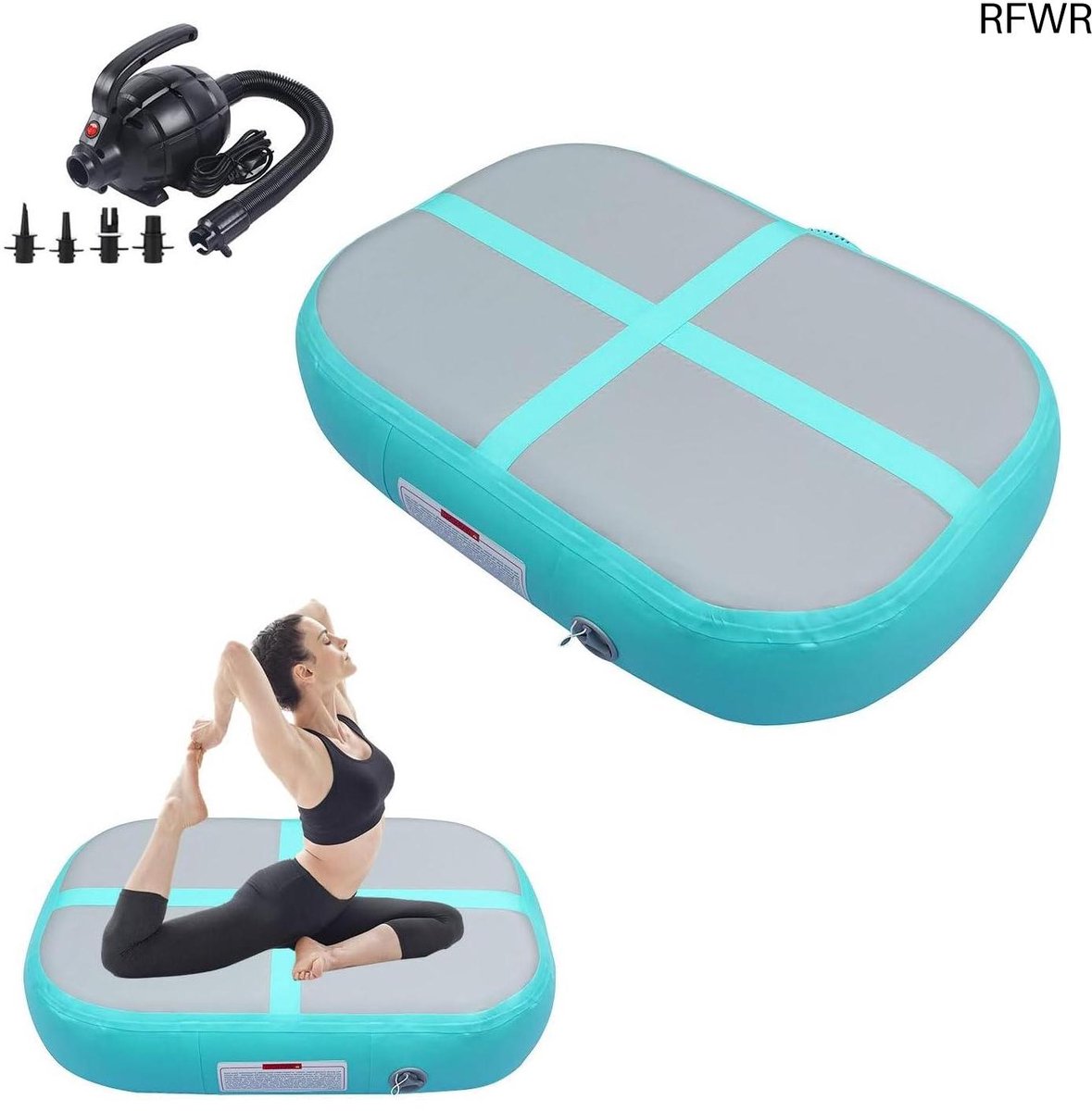 RFWR® Opblaasbare gymnastiekmat met elektrische luchtpomp - Turnblok & Trainingsmat