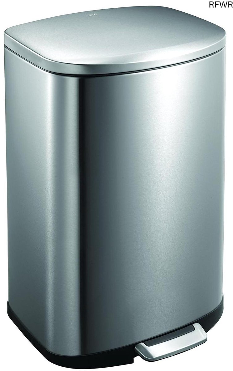 RFWR® Pedaalemmer 50 liter Roestvrij Staal met Dempersysteem en Vingerafdrukvrij