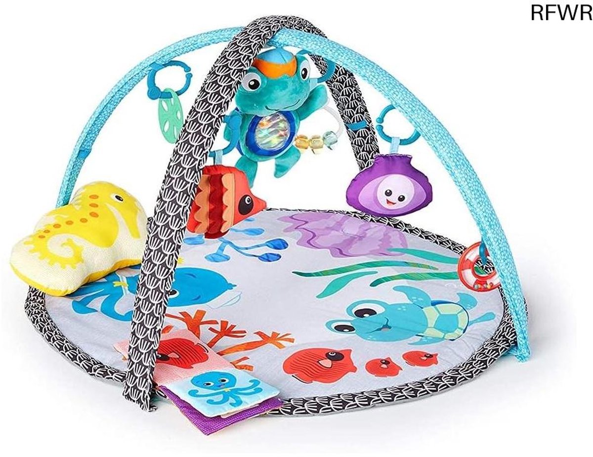 RFWR® Speelkleed met Zeevrienden en Speelboog voor Babys - Afneembaar Speelgoed en Muziek, Machinewasbaar