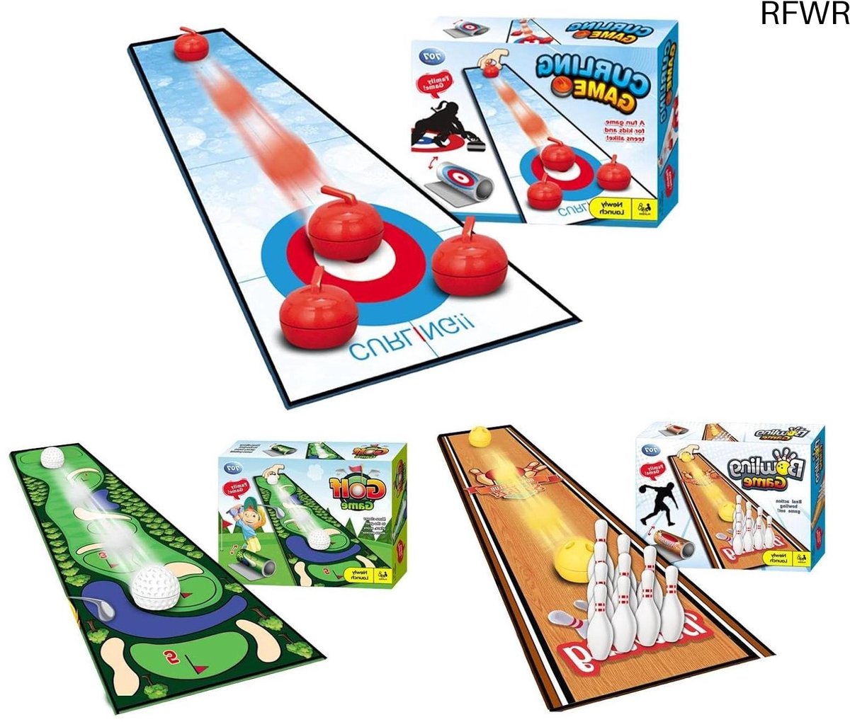 RFWR® Tafelcurlingspel voor kinderen - Klein tafelbladgolfspel voor thuisfeesten
