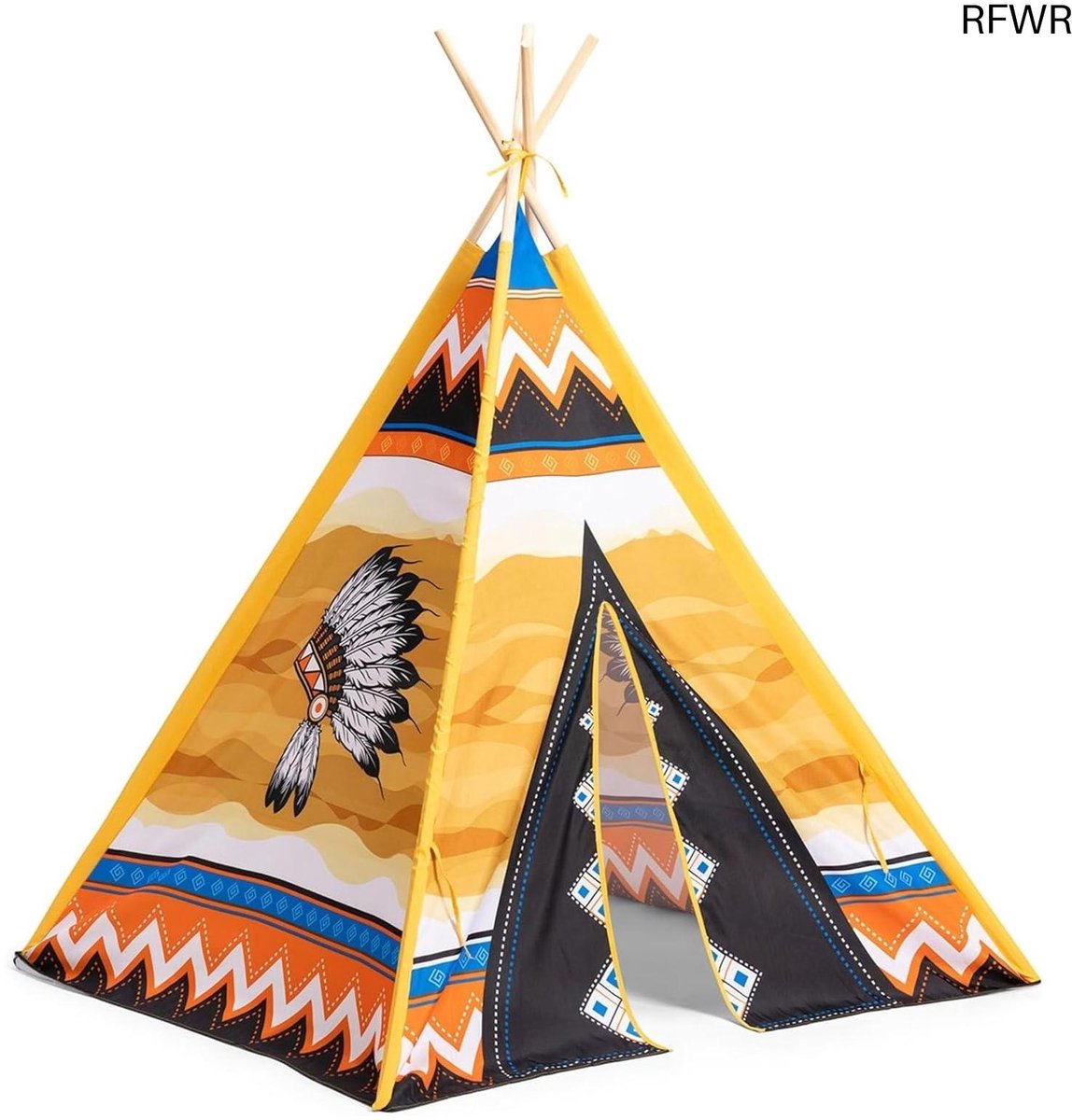 RFWR® Tipi Speeltent voor Kinderen - Kleurige Wigwam voor Binnen en Buiten