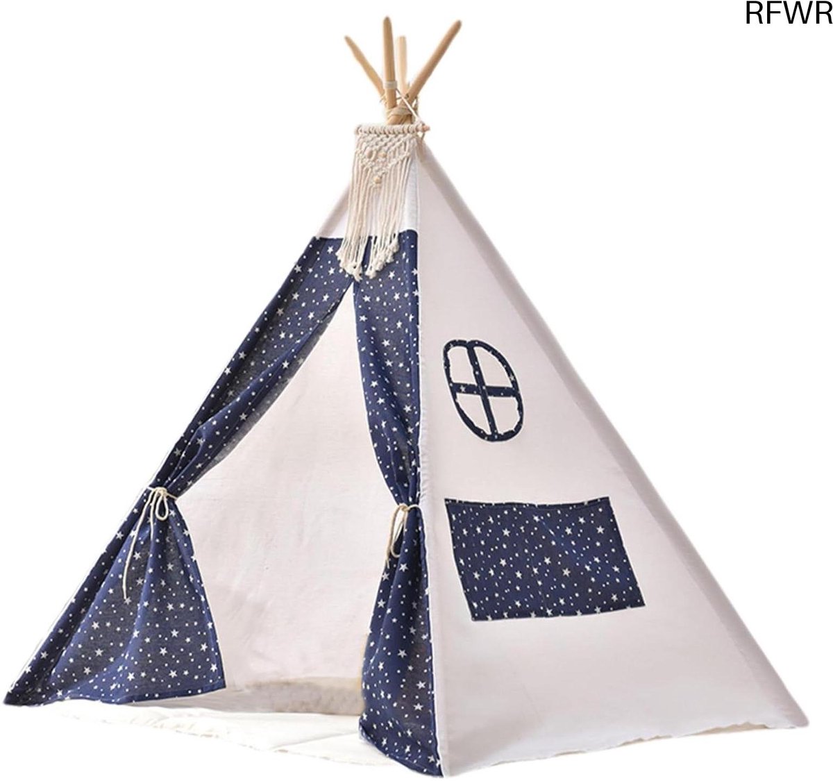  ® Tipi tent voor kinderen met sterrenpatroon en deurgordijn