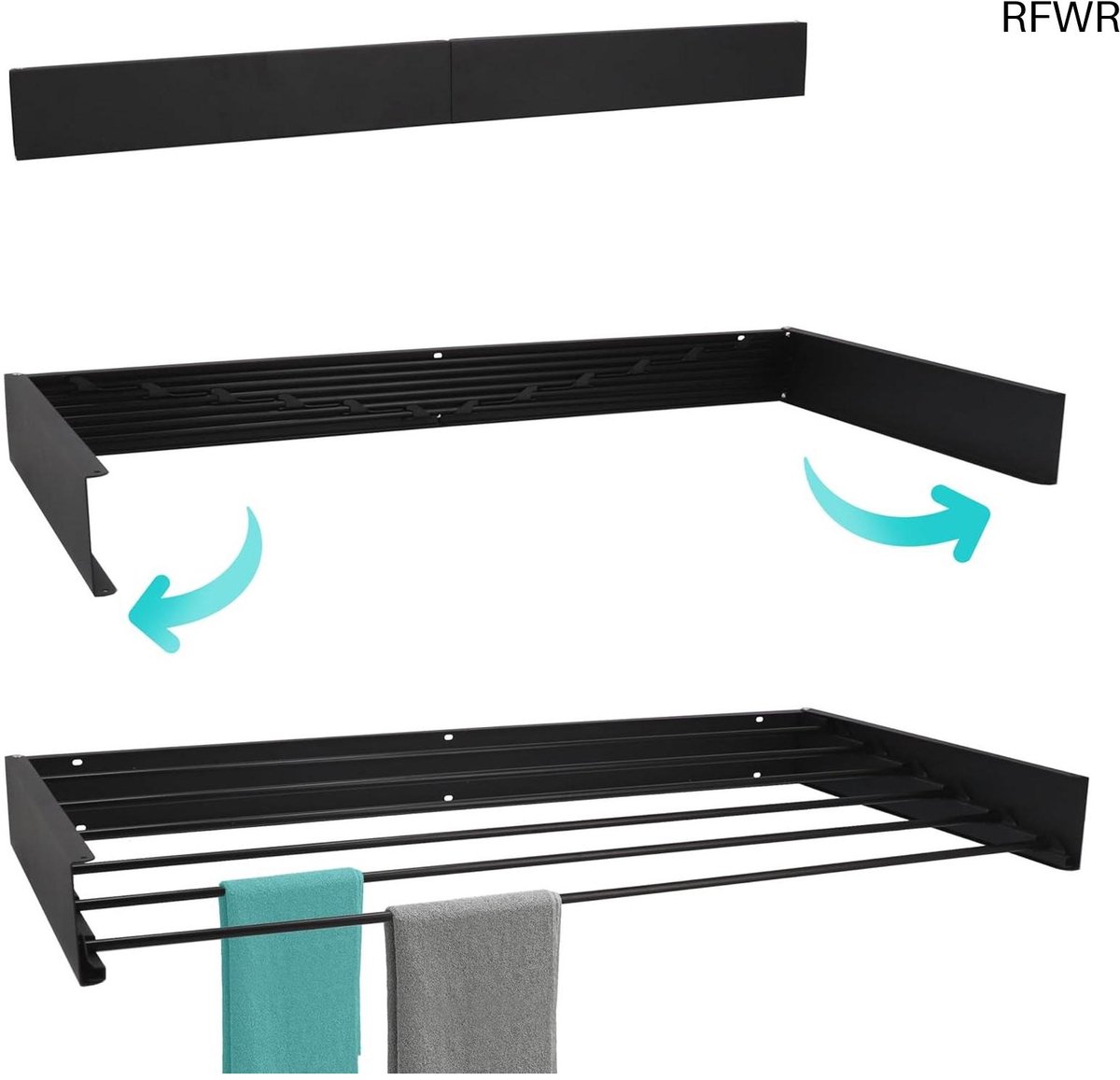 RFWR® Wanddroogrek XL - 6 meter Drooglengte - Inklapbaar en Ophangbaar Design