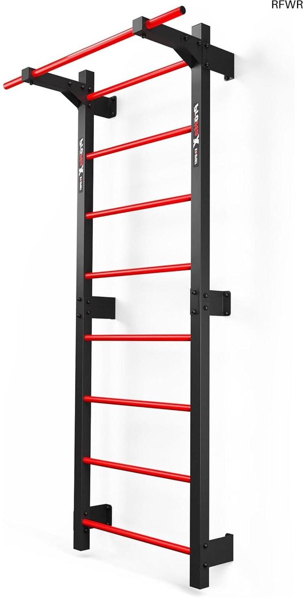  ® Wandrek met 8 sporten voor volwassenen en kinderen -   en turnwand tot 250 kg belastbaar