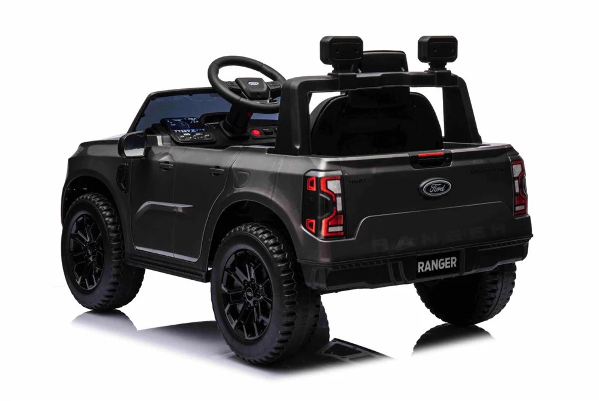Ford Ranger, 12 volt elektrische kinderauto met rubberen banden, leder zitje en meer!