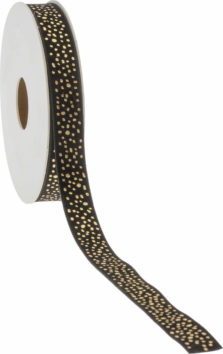 Lint Dotty Zwart 15mm x 5m