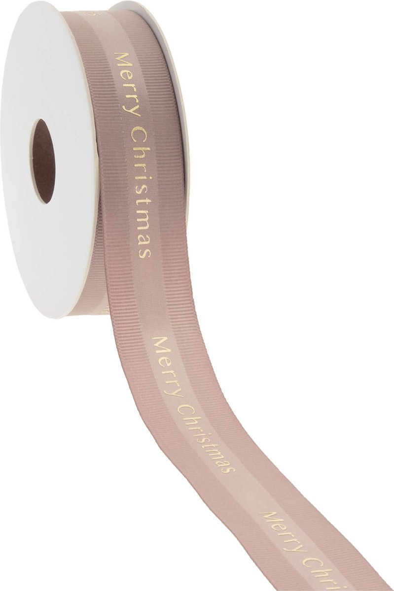 Lint Merry Christmas Roze 25mm x 20m