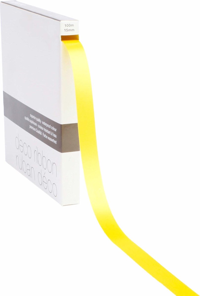 Lint satijn Geel MEDIUM (15mm x 100m) Kleur: Geel