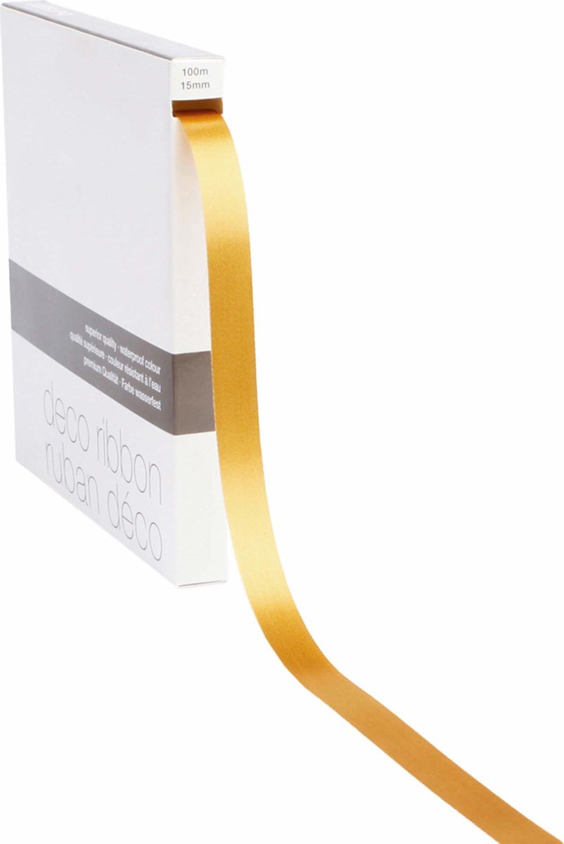 Lint satijn Goud MEDIUM (15mm x 100m)-  Goud