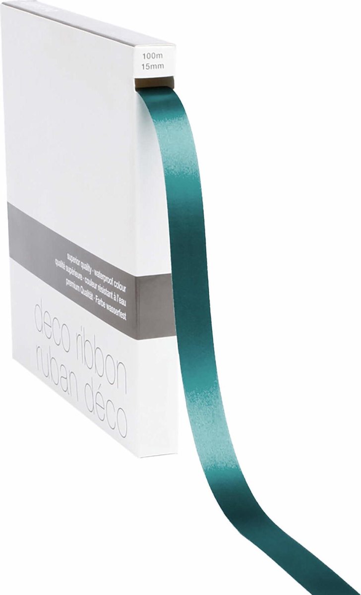 Lint satijn Petrol Groen MEDIUM (15mm x 100m)