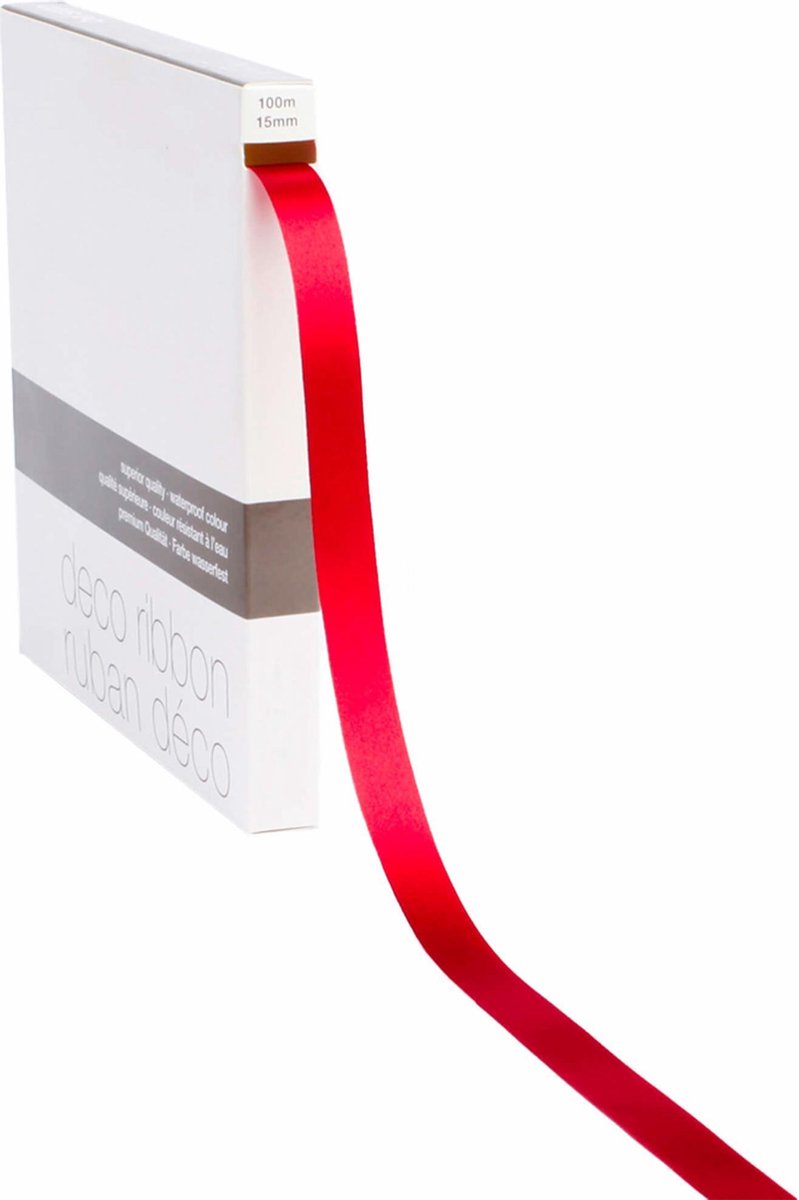Lint satijn Rood MEDIUM (15mm x 100m)