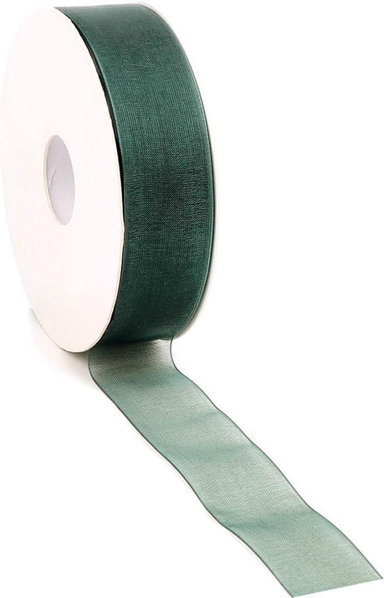 Organza lint Donkergroen 25mm x 50m
