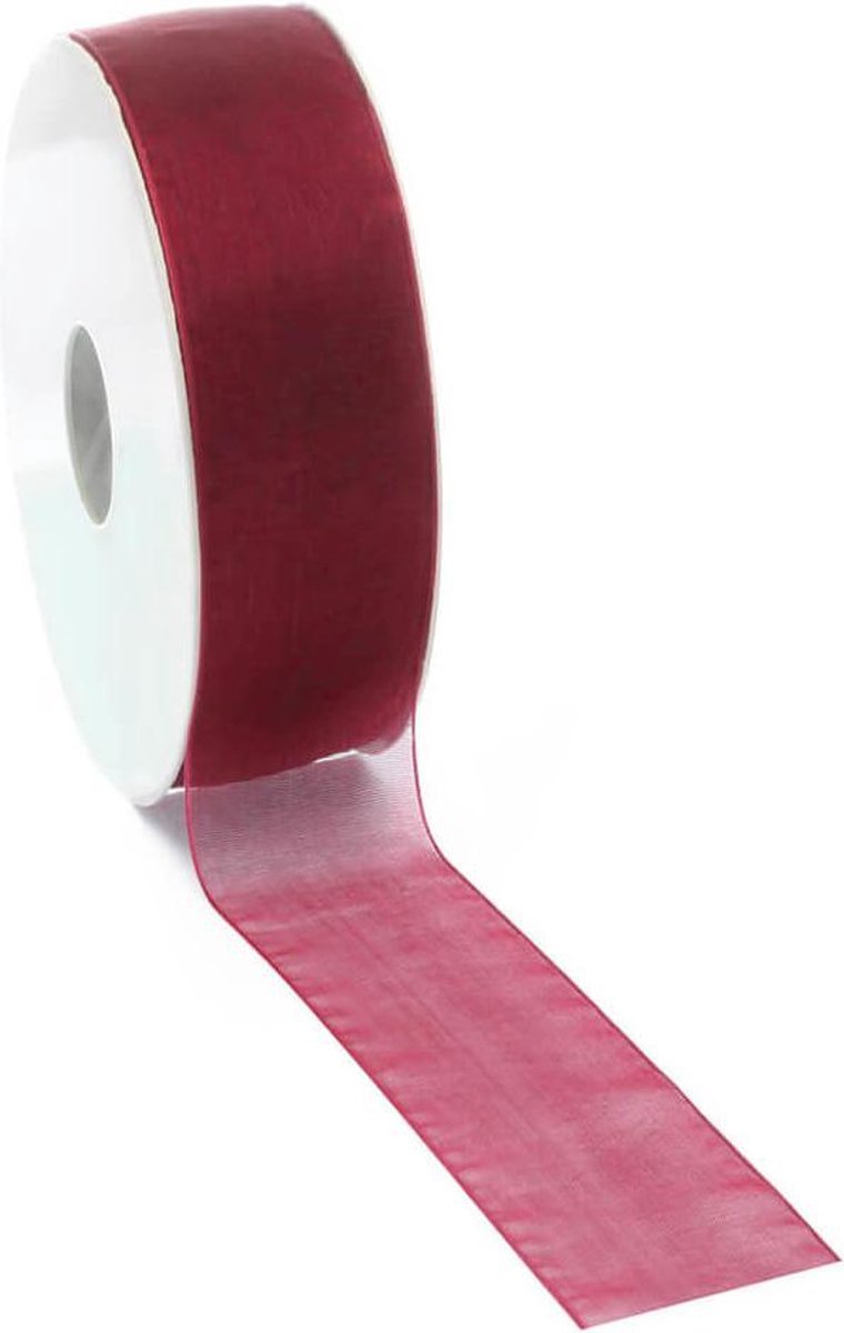 Organza lint Donkerrood 25mm x 50m
