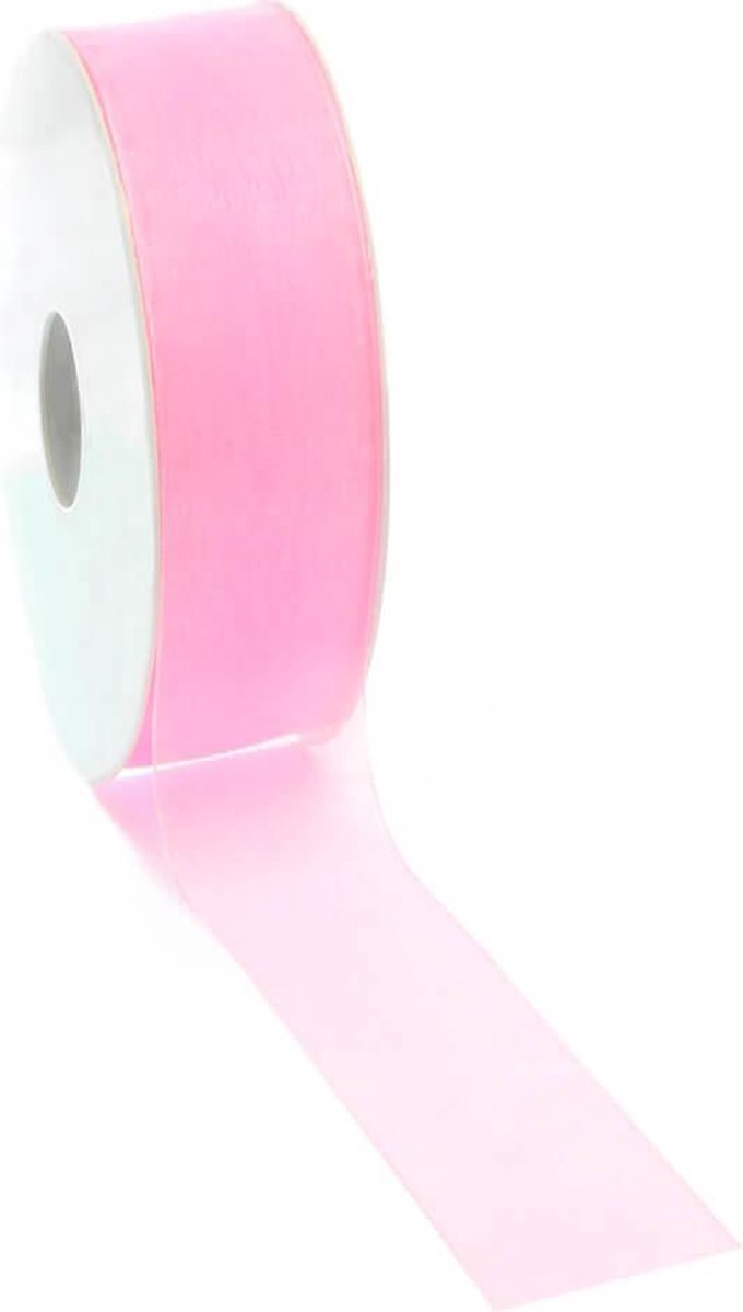 Organza lint Roze 25mm x 50m