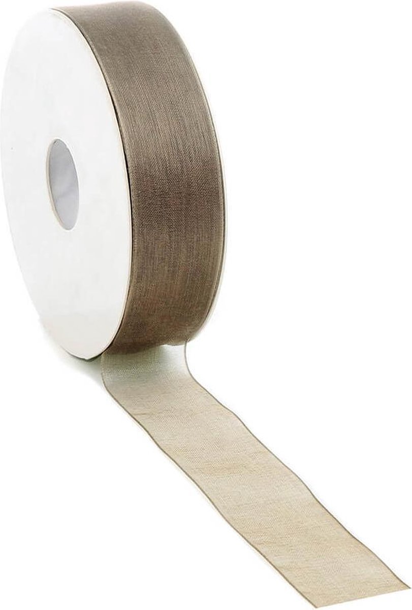 Organza lint Taupe 25mm x 50m