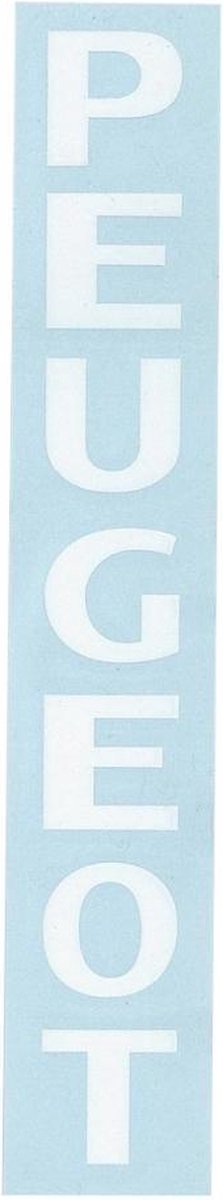 Autocollant stickers transfert PEUGEOT blanc fourche pour mobylette Peugeot 190x25mm