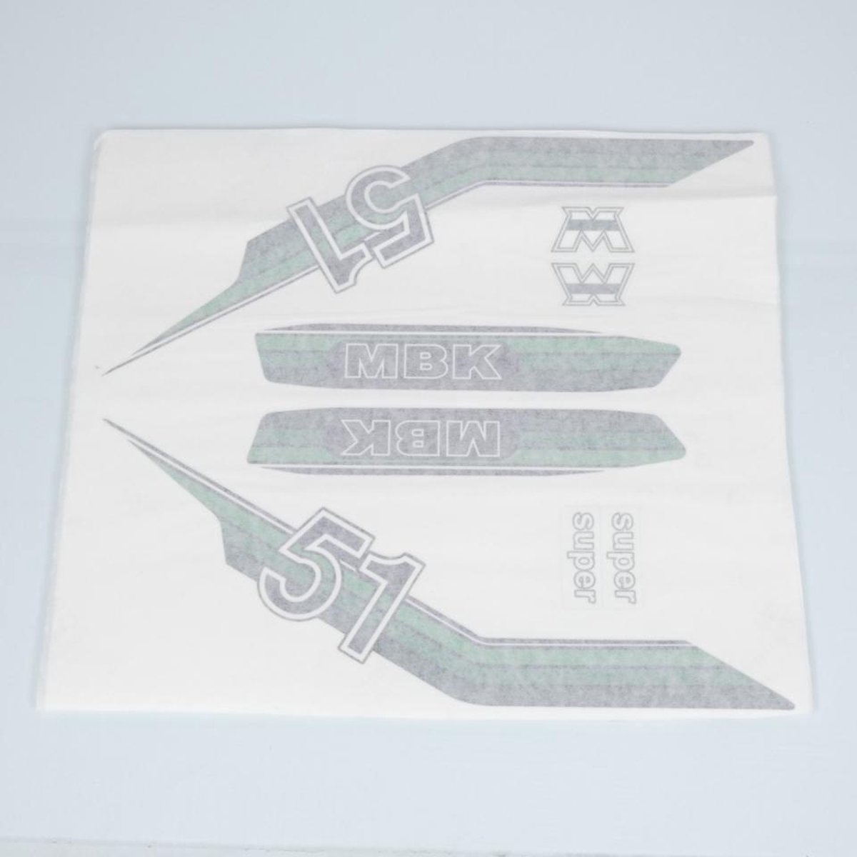 Planche 8 autocollant sticker vert noir CGN pour mobylette MBK 50 51 Super Neuf