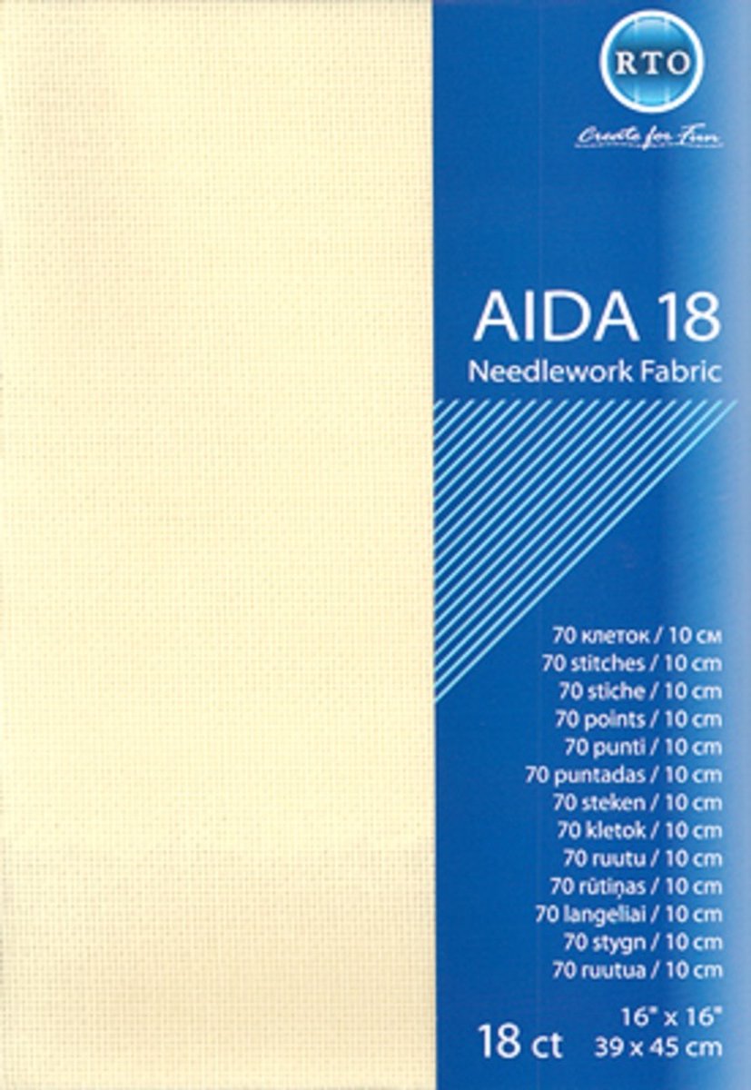 BORDUURSTOF AIDA 18 COUNT - ECRU - RTO - PRECUT
