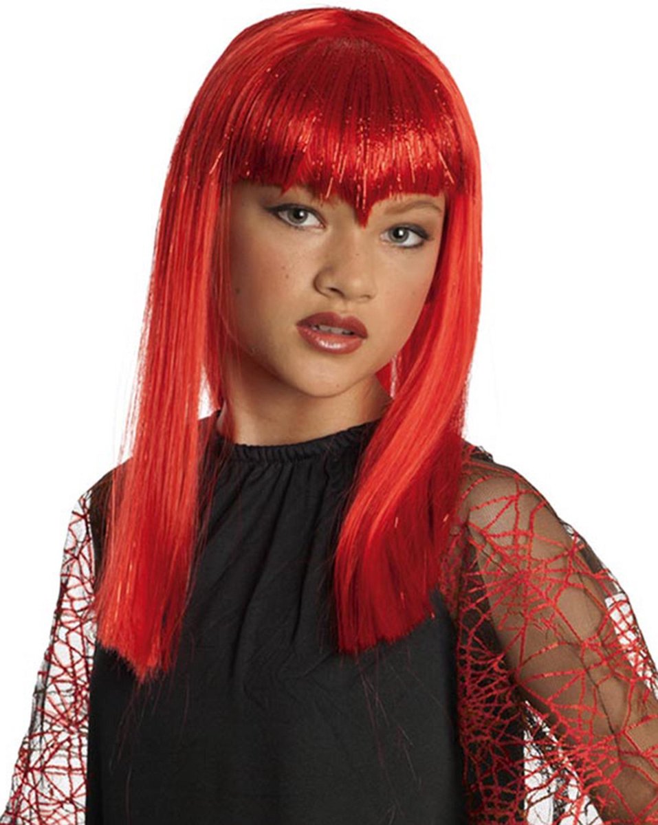 RUBIES FRANCE - Rode duivel pruik voor meisjes