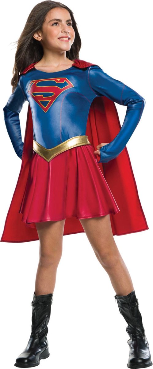 RUBIES UK - Glanzend Supergirl kostuum voor meisjes - 110/116 (5-6 jaar) - Kinderkostuums
