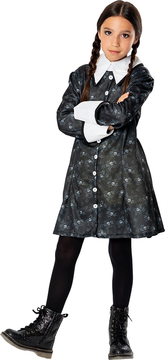 The Addams Family Verkleedjurkje Meisjes Wednesday Maat 128-140