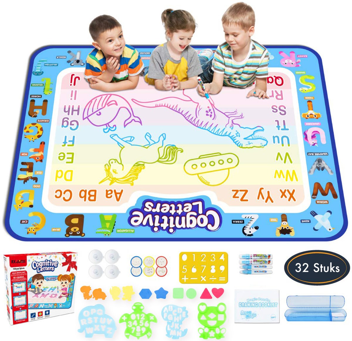  ® Magische Kleuren Water Tekenmat incl. 29 Accessoires – Aqua Magic Tekenen –   Mat