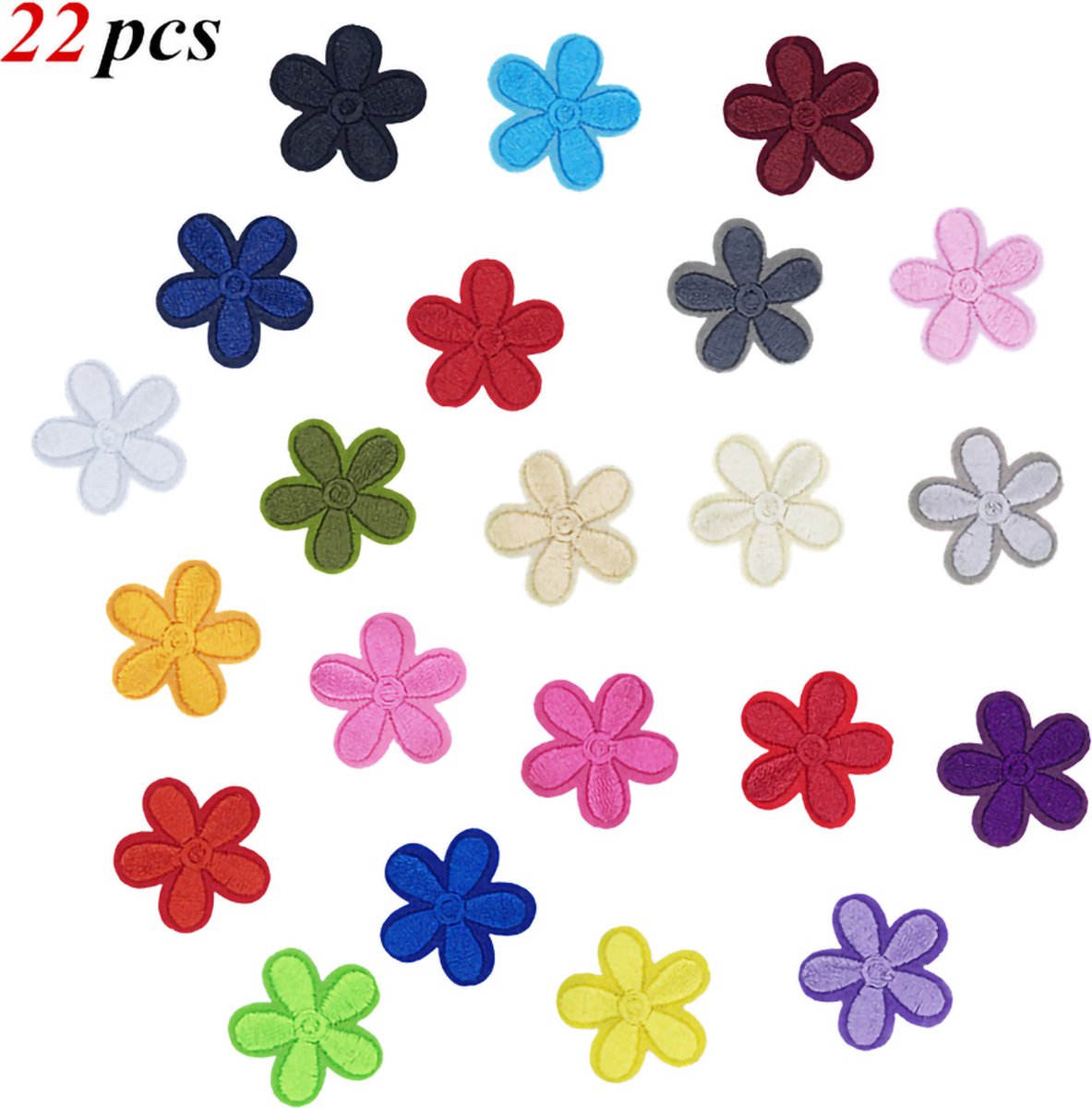 Kleding Patchs - Gekleurde Pruimenbloesem 22 delige set - Patches - Strijk Embleem - stof & strijk applicatie - Versiering Voor Kleding
