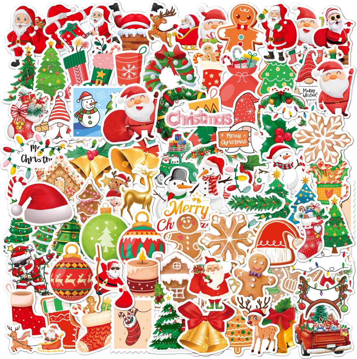 Rainbecom - Skate Stickers 100 Stuks - Kerst - VSCO Esthetische Stickers - Waterdicht - Anti-Zon- Versier je Spullen