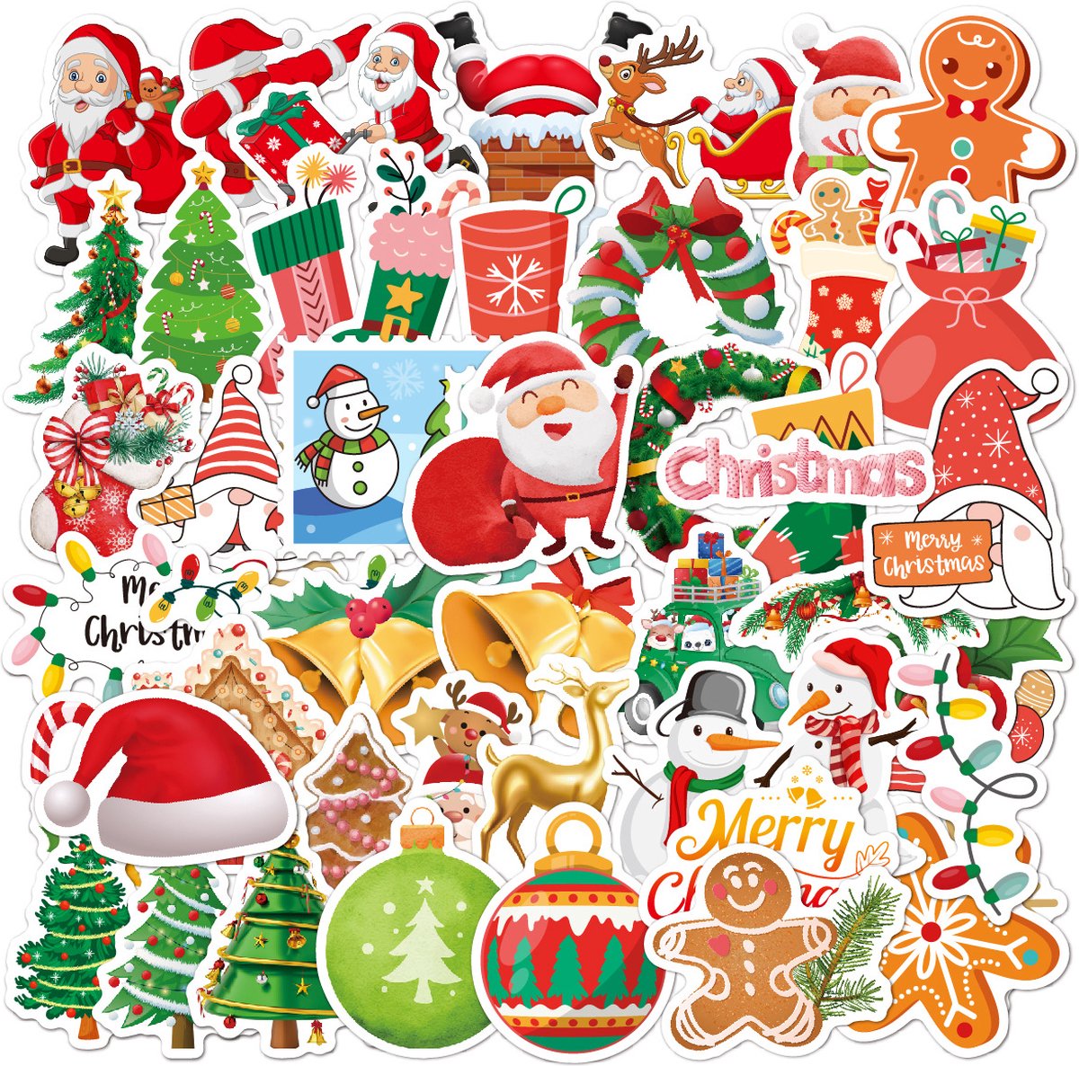 Rainbecom - Skate Stickers 50 Stuks - Kerst - VSCO Esthetische Stickers - Waterdicht - Anti-Zon- Versier je Spullen