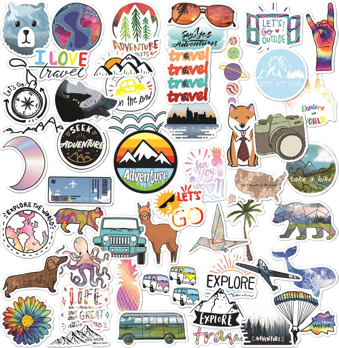 Rainbecom - Skate Stickers 50 Stuks - VSCO Esthetische Stickers - Waterdicht - Anti-Zon-  Versier je Spullen