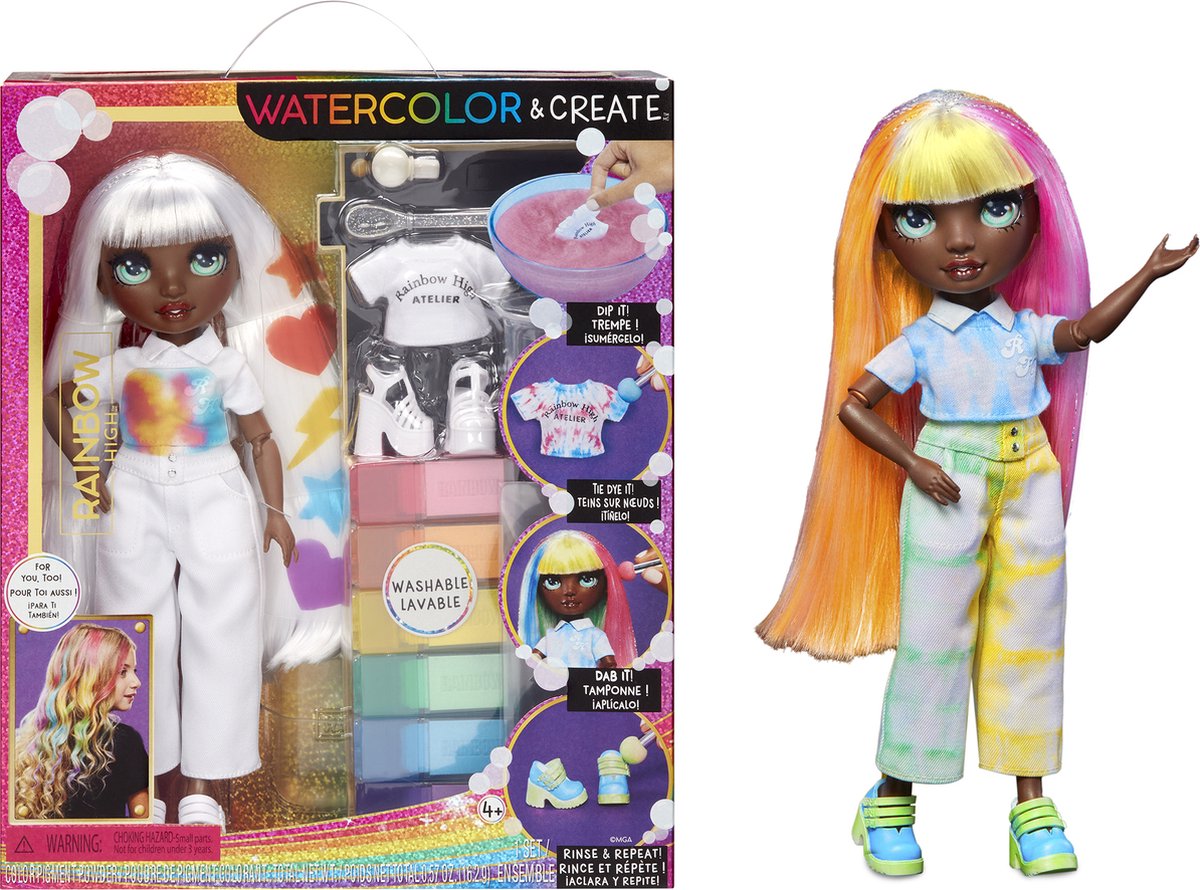 Rainbow High Watercolor & Create Modepop - Groene ogen