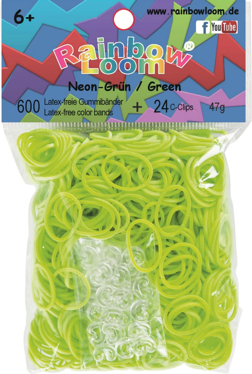 Rainbow Loom Elastiekjes - Rubber Bands Groen - 600 stuks