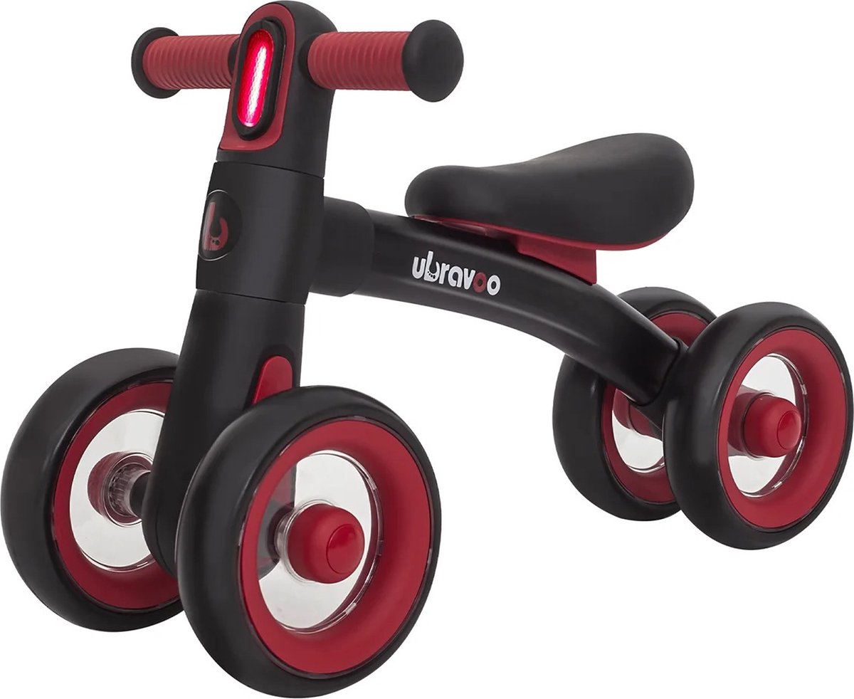 Baby loopfiets - 12 tot 36 maanden - Loopfiets 1 jaar - loopfiets 3 jaar - Loopfiets 2 jaar - Jongens - Meisjes - 3 in 1 Koplamp - Rood/zwart