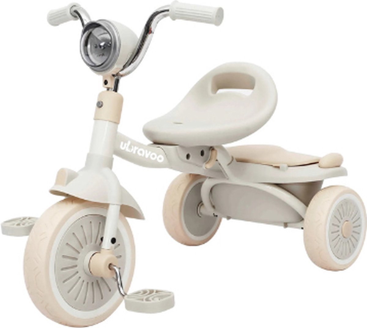   - 1 tot 5 jaar - Peuter fiets -  s -   meisje - Peuterfiets jongens - Met lamp en bakje - Wit/Beige