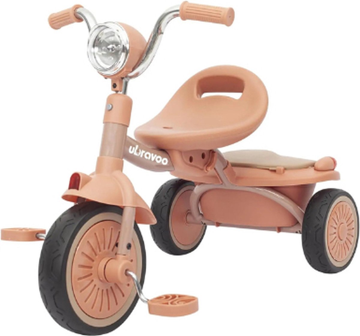   - 1 tot 5 jaar - Peuter fiets -  s -   meisje - Peuterfiets jongens - Met lamp en bakje - Zalm/Zwart