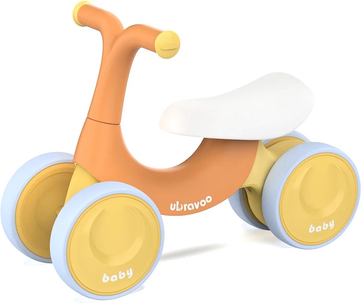 Peuter Loopfiets - 10 tot 36 maanden - Loopfiets - Loopfiets 1 jaar - Loopfiets 2 jaar - Loopfietsen - Max 30Kg - Oranje/Wit