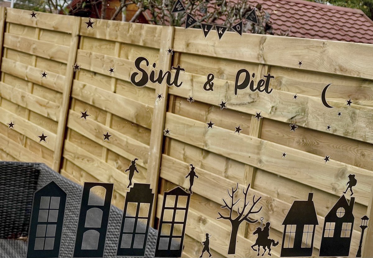 Raamstickers sinterklaas - Herbruikbare Raamdecoratie - Kerst stickers - Kerstversiering - kerst raamstickers - Feest stickers