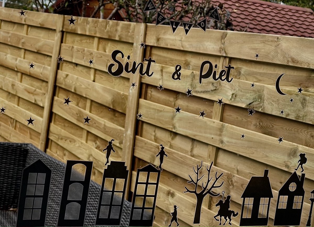 Sinterklaas raamstickers - Herbruikbaar - Sinterklaas stickers - Raamdecoratie Sinterklaas - Sinterklaas decoratie - Feestdagen - Sinterklaasraamstickers - SInterklaascadeau - Sint en Piet